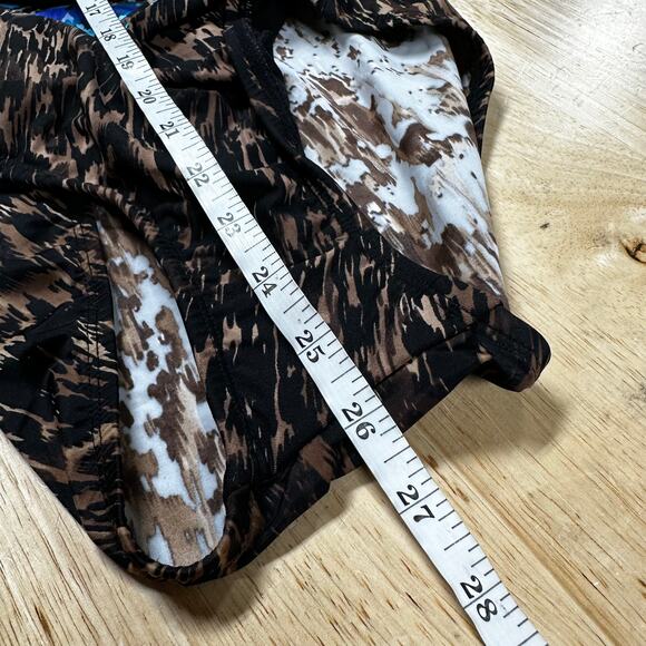 Miraclesuit Women's Untamed Wrapsody One Piece Swimsuit Blue/Brown Sz 10 NWOT - Picture 7 of 8